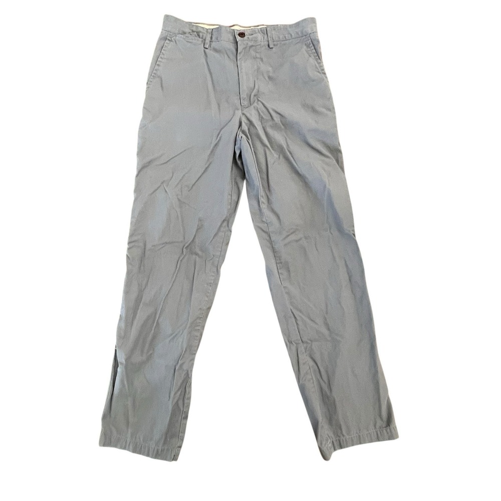 Dockers Pacific Field Khaki Flat Front Blue Cotton Chinos Mens Pants 30x32‎